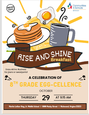 Reminder: 16 Days Until the Annual 8th Grade Breakfast & Installation!