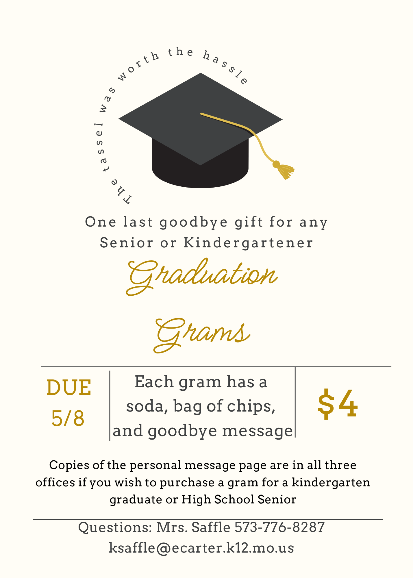 🎓 Graduation Grams are Available for Purchase! 🎓