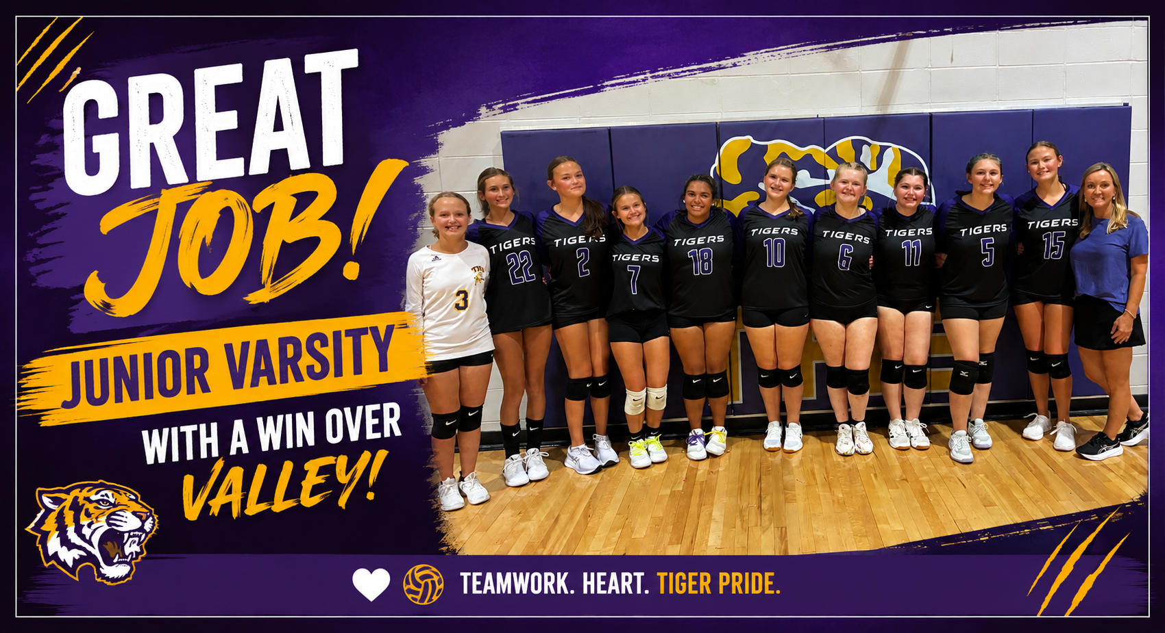 Great Job Junior Varsity Volleyball Team!