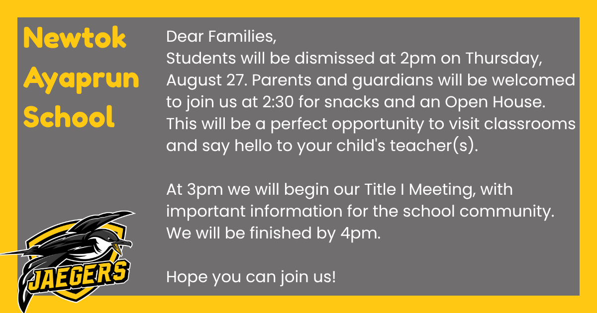 Early Dismissal + Family Night + Title I Meeting