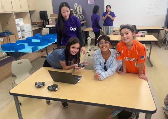 Girls participate in WOmen in Science afterschool program.