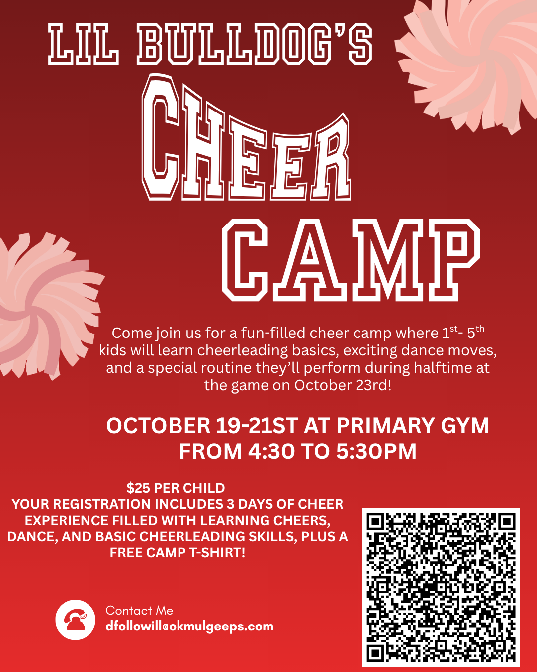 Lil Bulldog's Cheer Camp 1st - 5th grade 