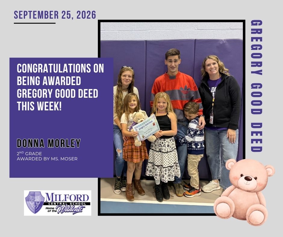 Gregory Good Deed Recipient!