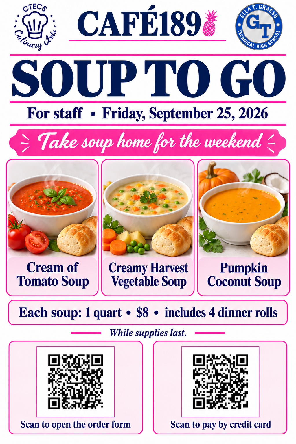 Café189 Soup to Go – Friday, September 25, 2026 