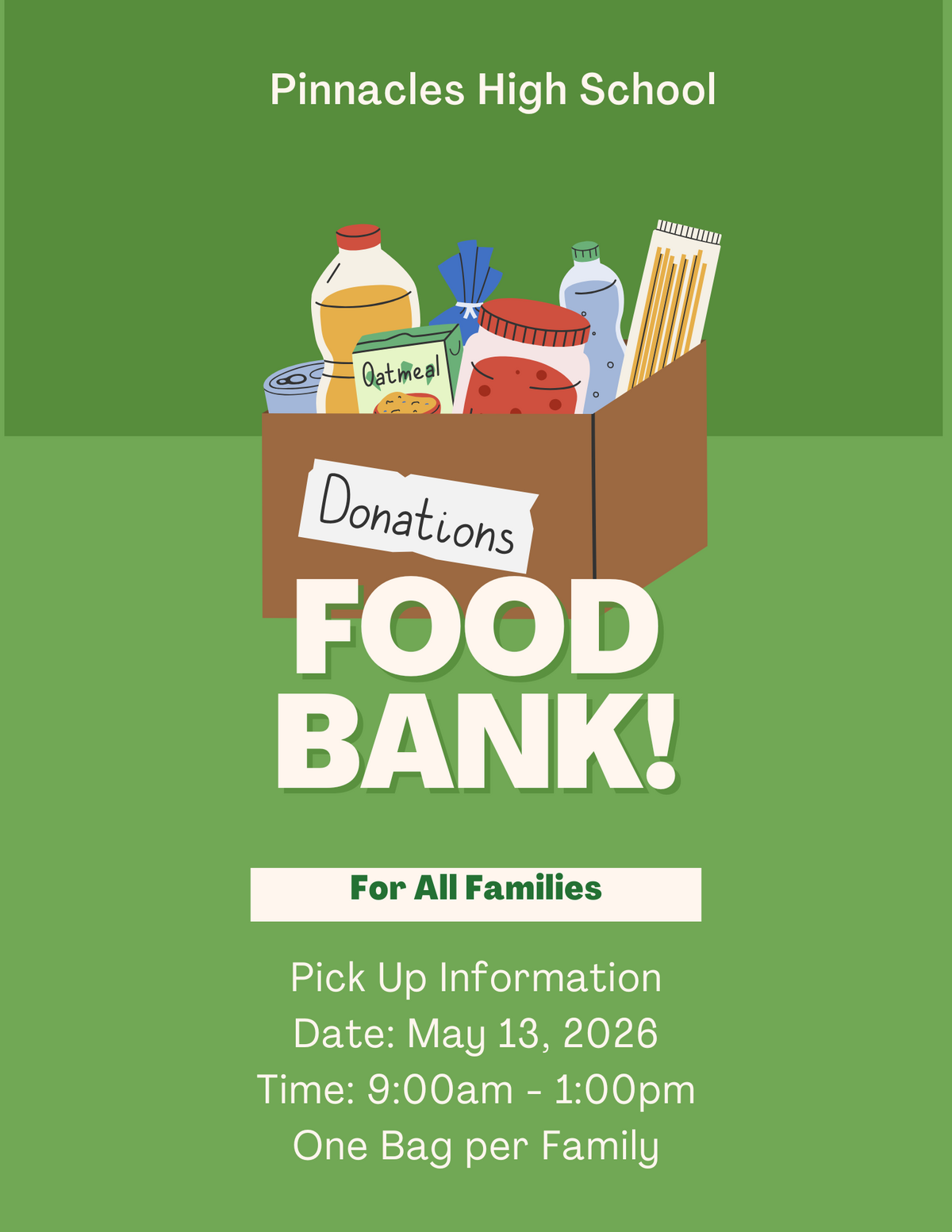 Food Bank at Pinnacles May 13 ,2026