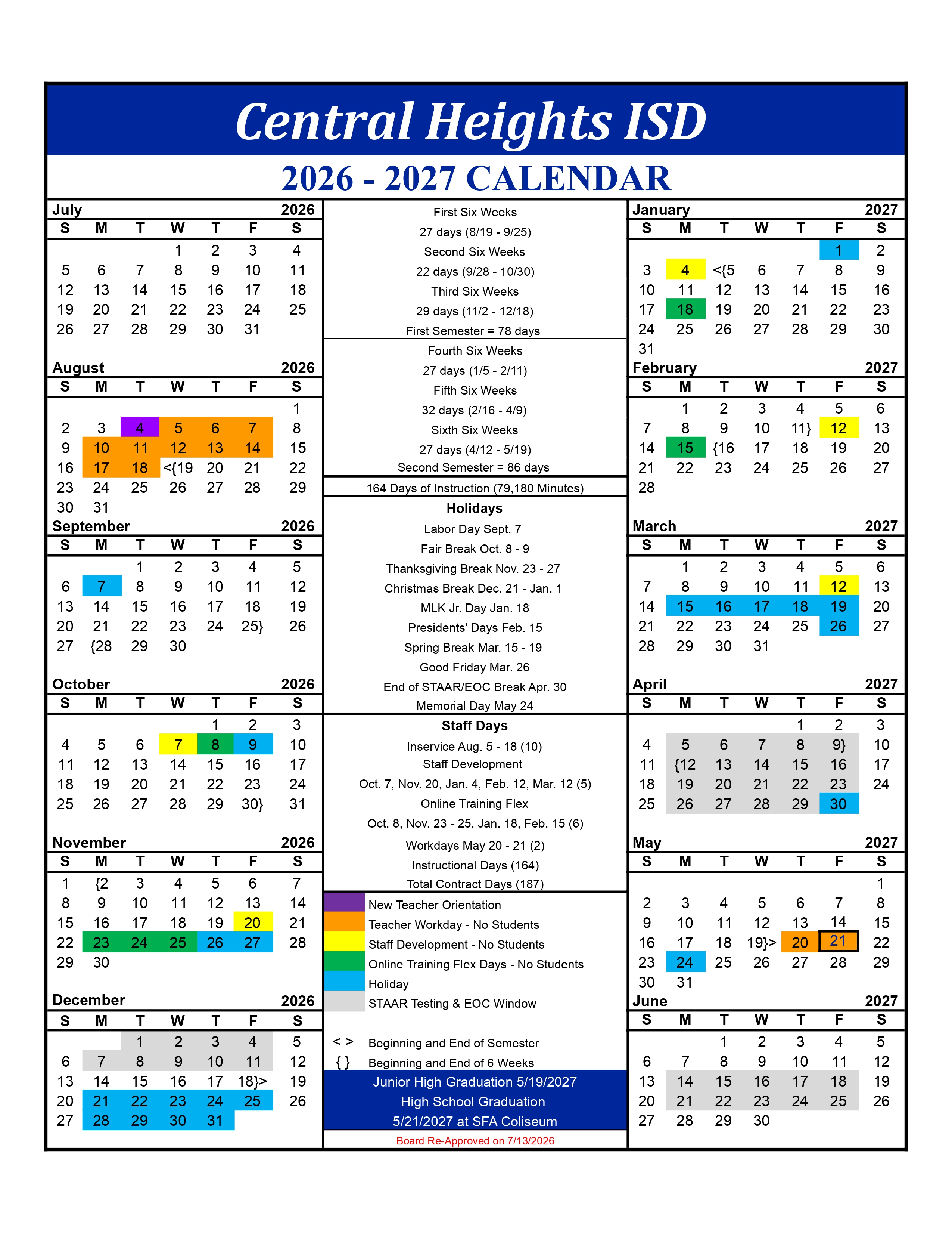 📅 Updated District Calendar – Important Graduation Date Change