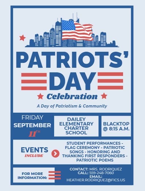 Patriots' Day Assembly-Mark Your Calendars!