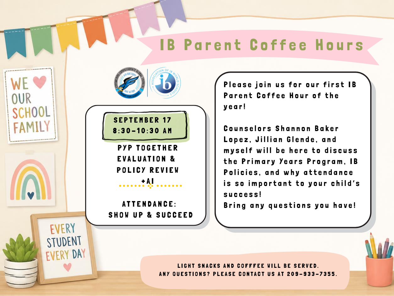 IB Parent Meeting 9-17-26 8:30-10:30 am