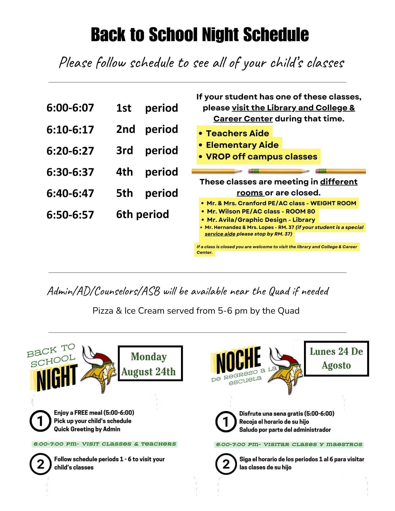Save the Date! Back to School Night