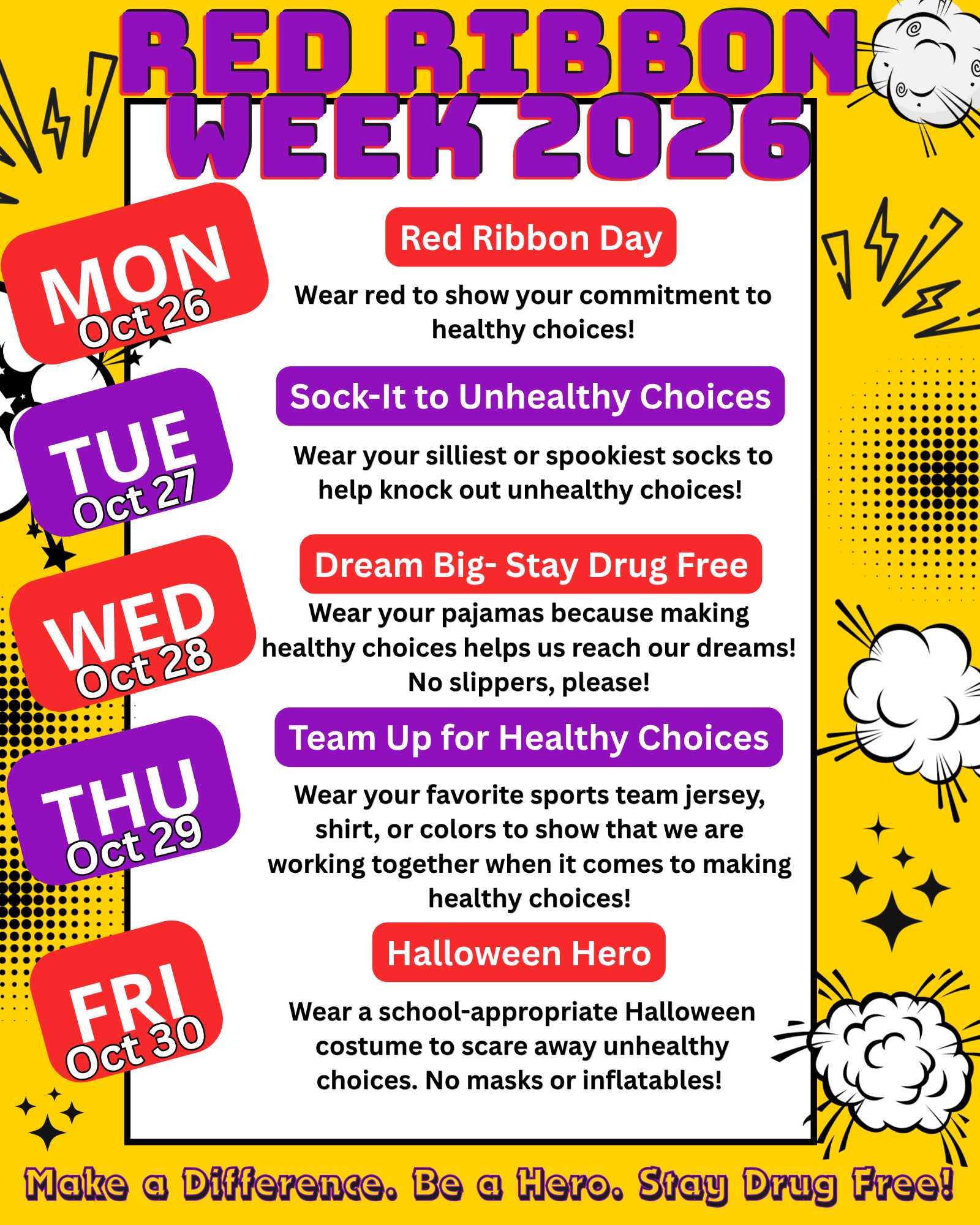 Red Ribbon Week Dress Up Days 🎀