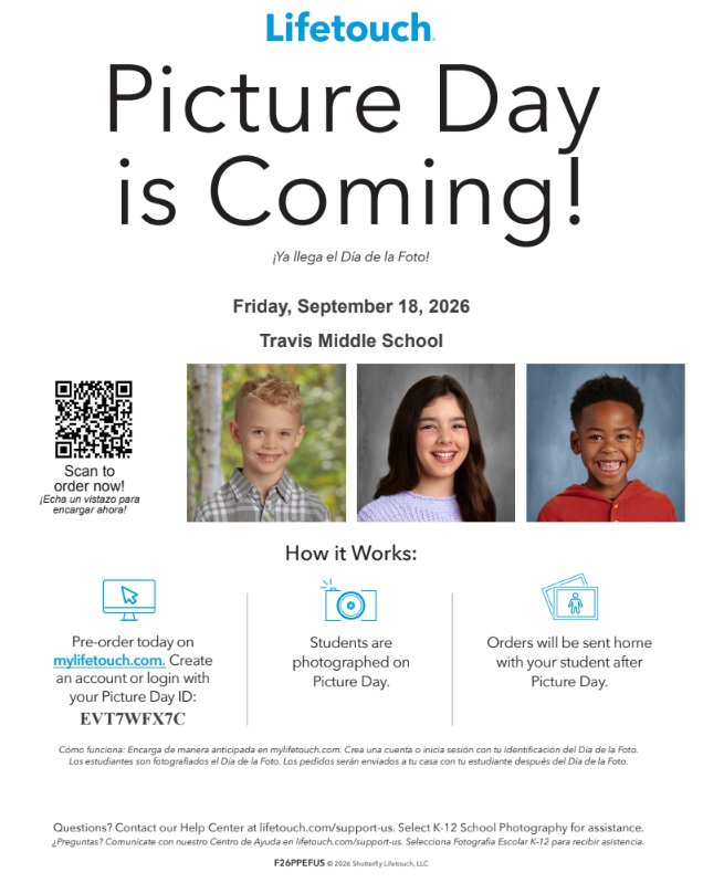 TMS Picture Day Sept. 18.