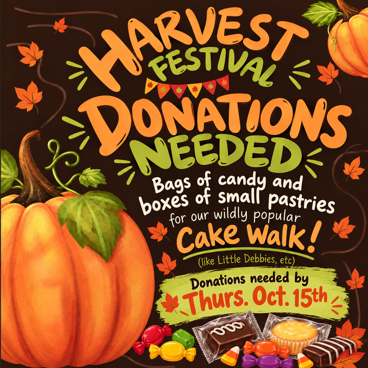 Harvest Festival Donations Needed - Click on the Form 