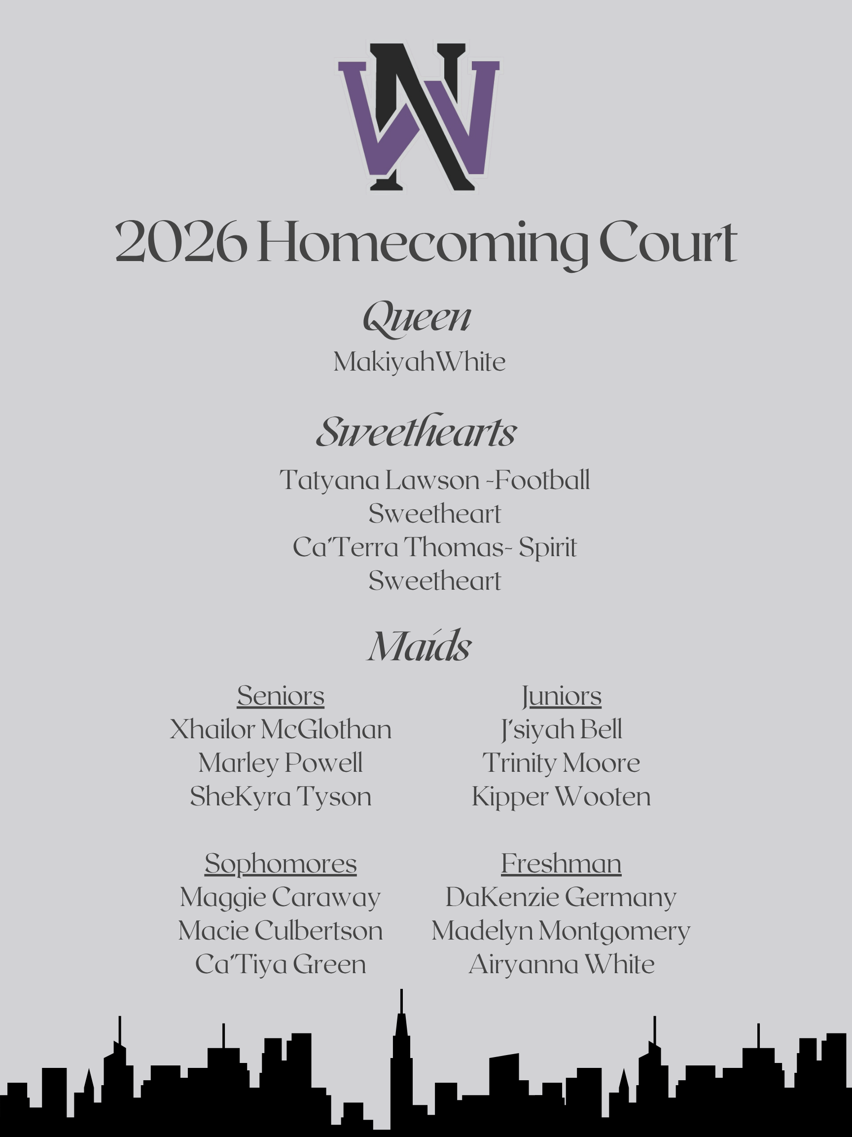 NWHS Homecoming Court 2026