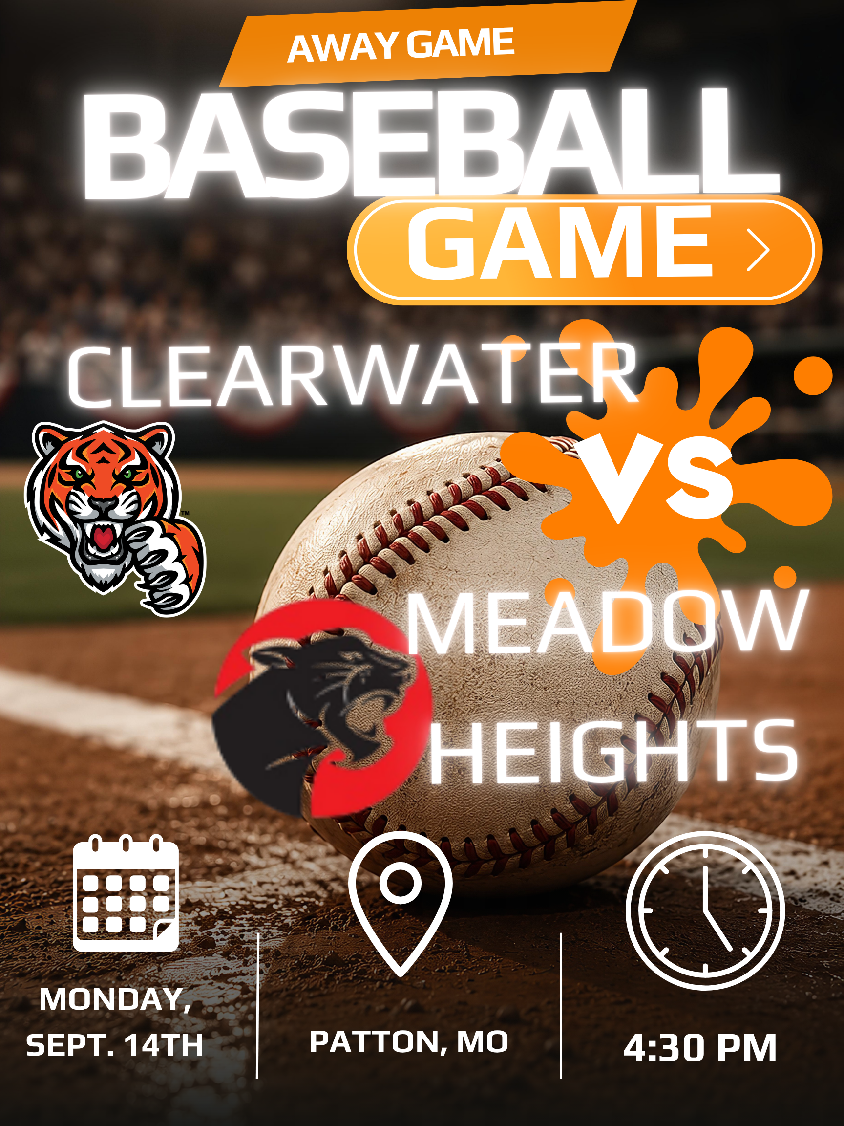 Monday, Sept. 14th Volleyball and Baseball Games 