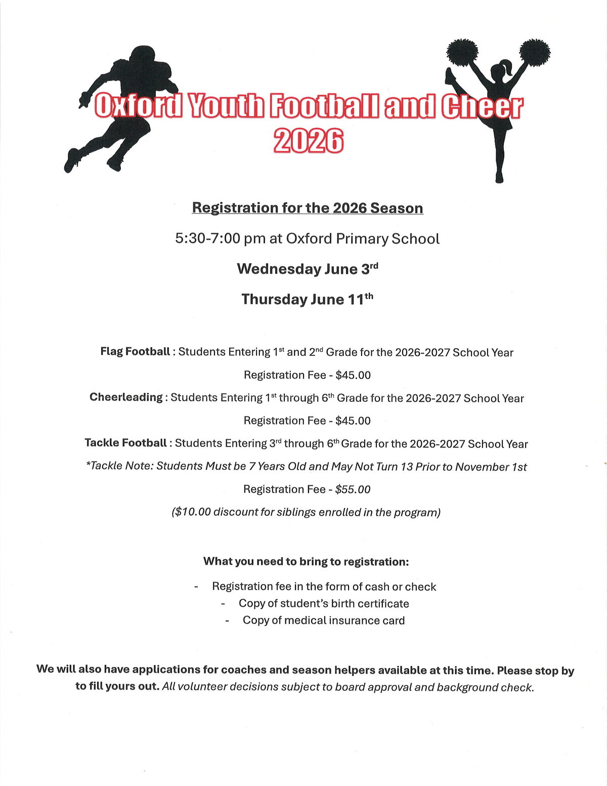Youth Football & Cheer Information