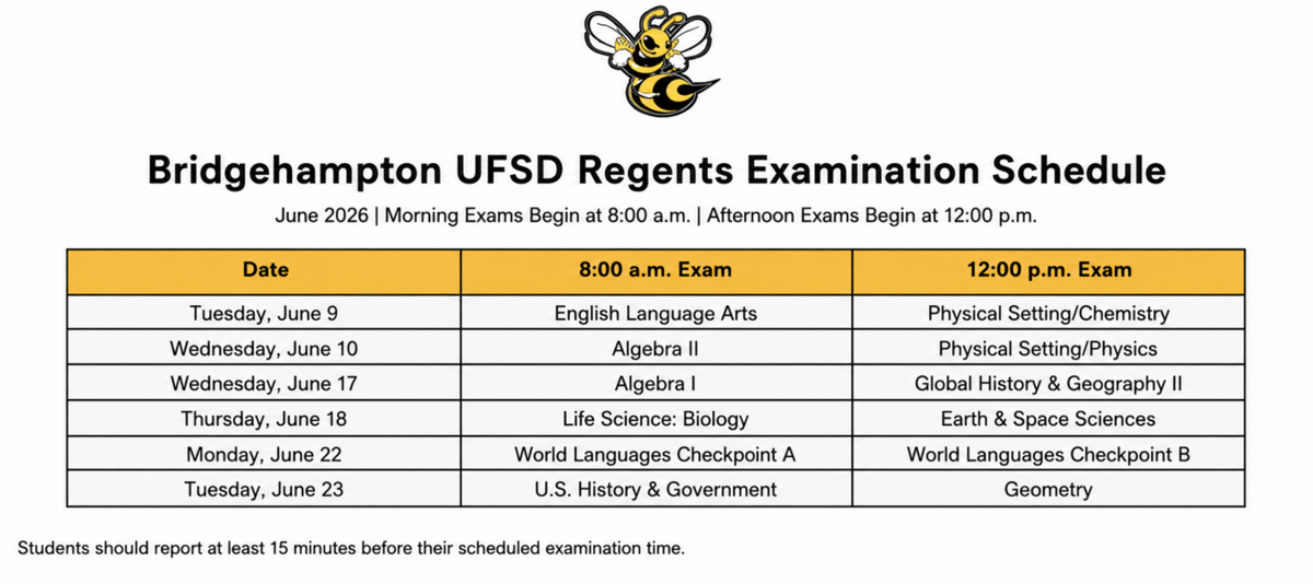 Regents Schedule Reminder