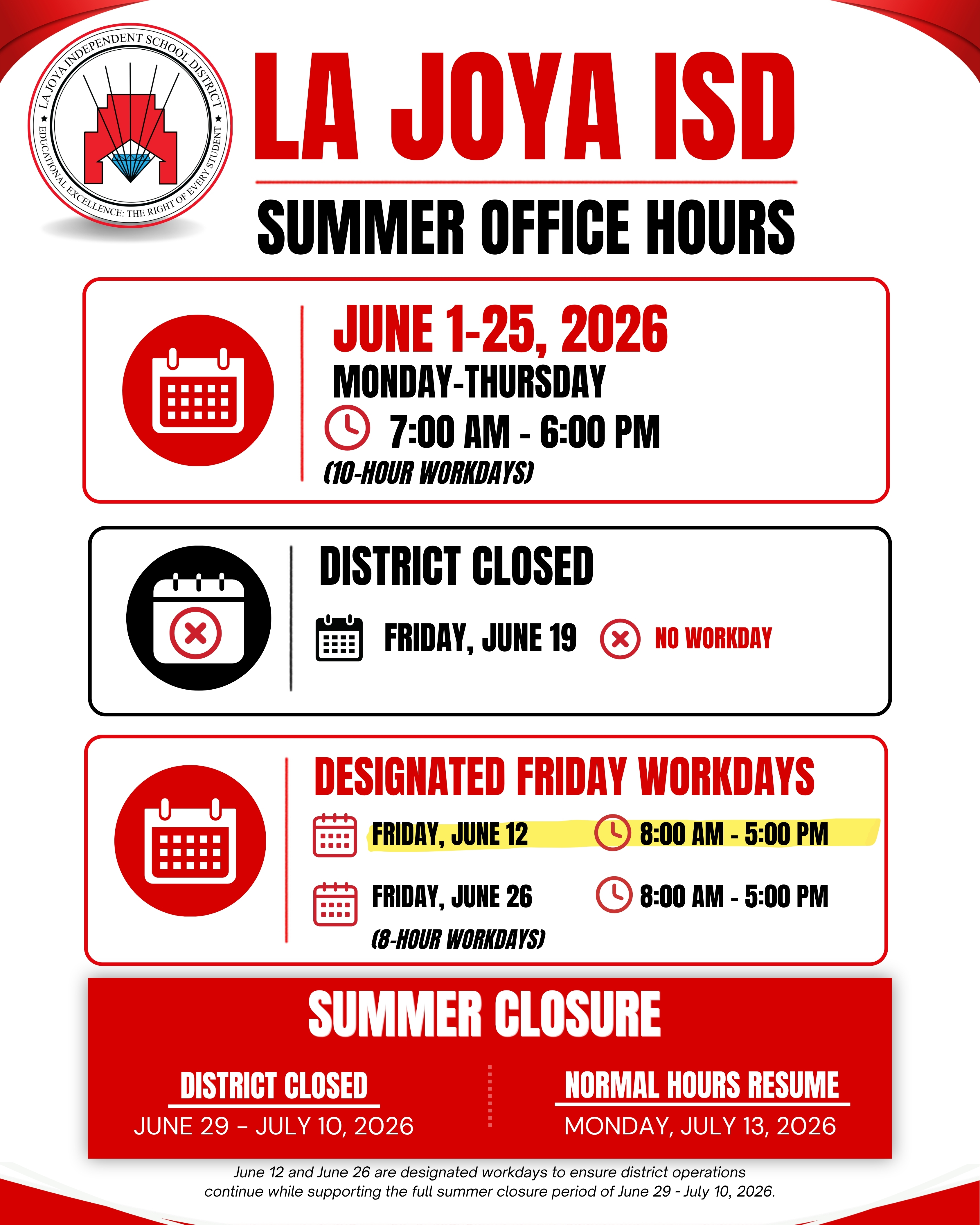 ☀️🕒 SUMMER OFFICE HOURS REMINDER 🕒☀️