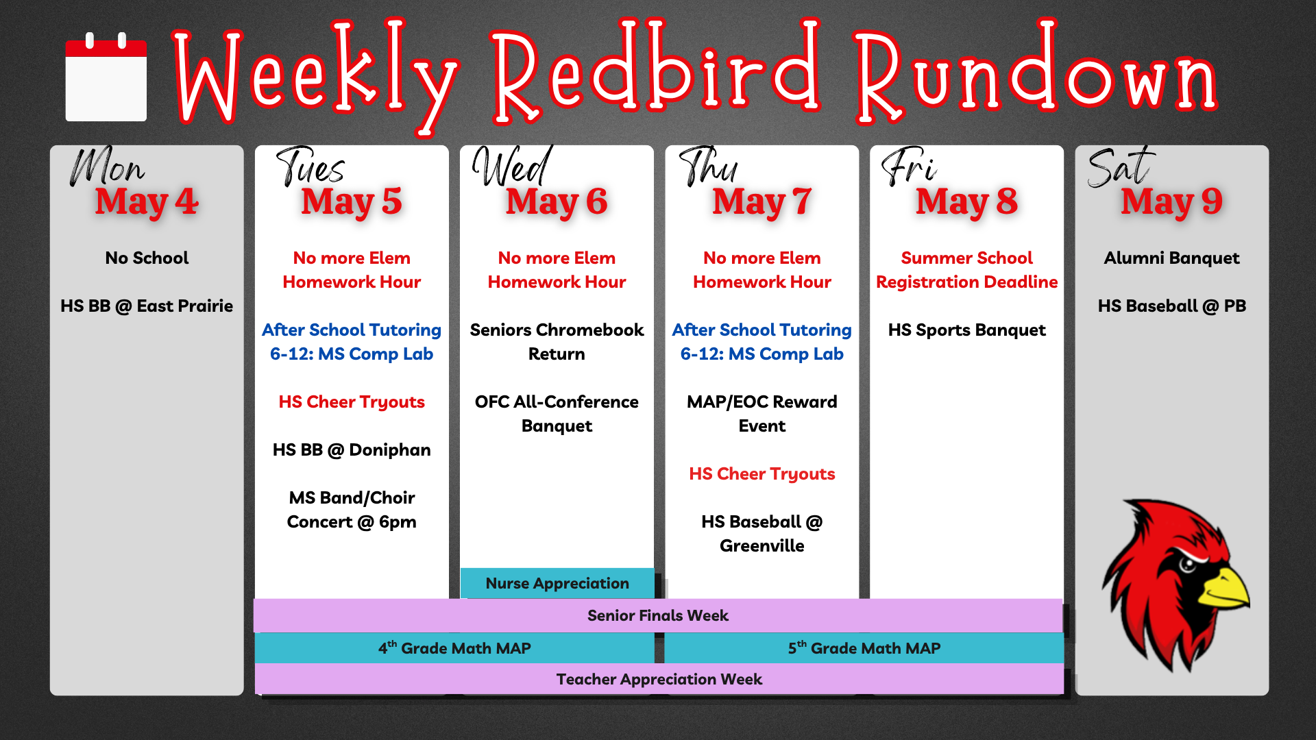 Redbird Rundown: May 4th-9th