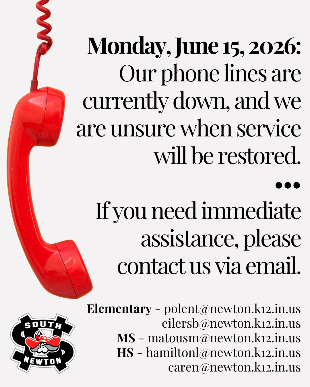 📢 Phone Service Update 📢