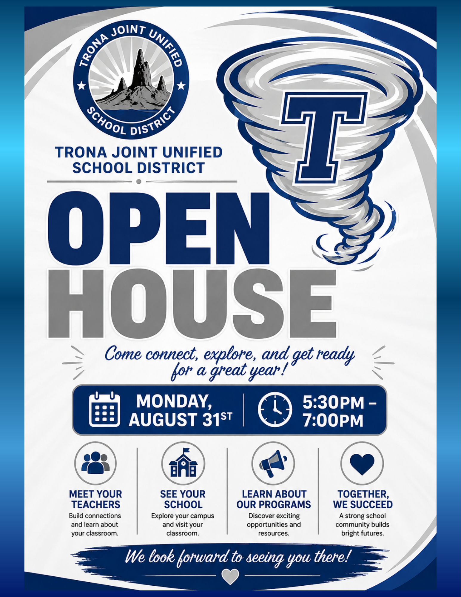🏫💙✨OPEN HOUSE-Monday, August 31✨💙🏫