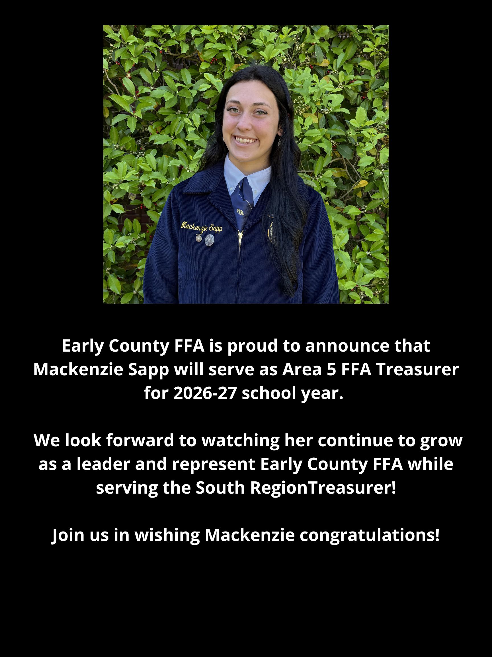 Area 5 FFA Officer Winner