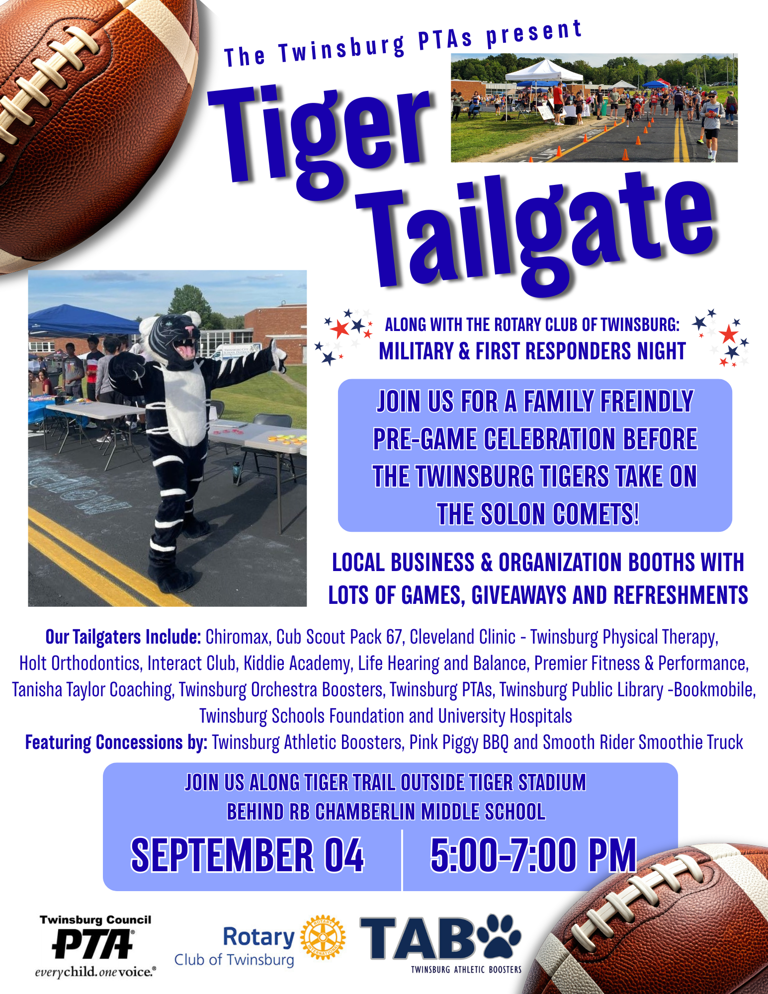 The Twinsburg PTA Tiger Tailgate - September 4th