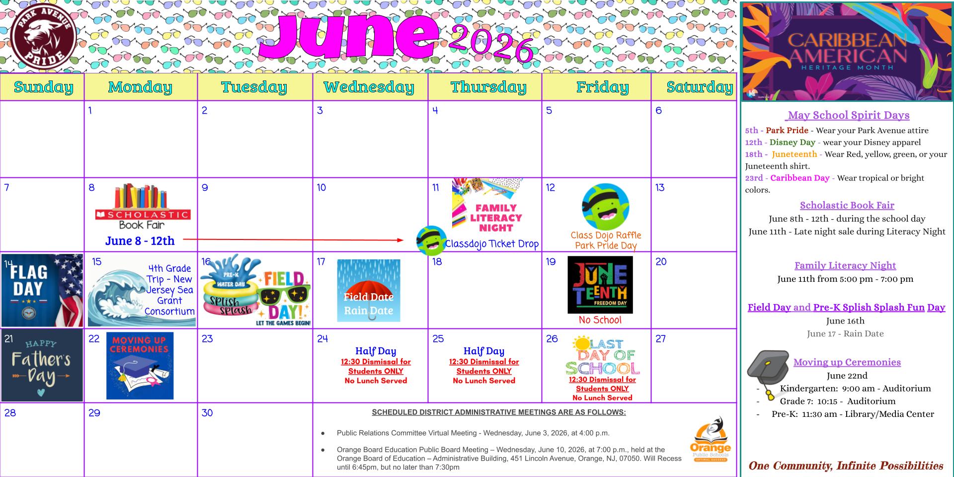 June Calendar Preview