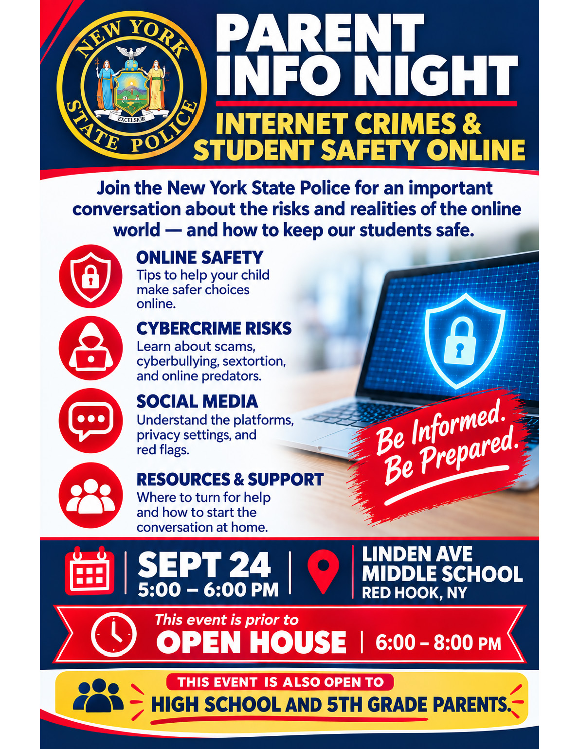 Online student safety session with NYS Police Thursday at LAMS