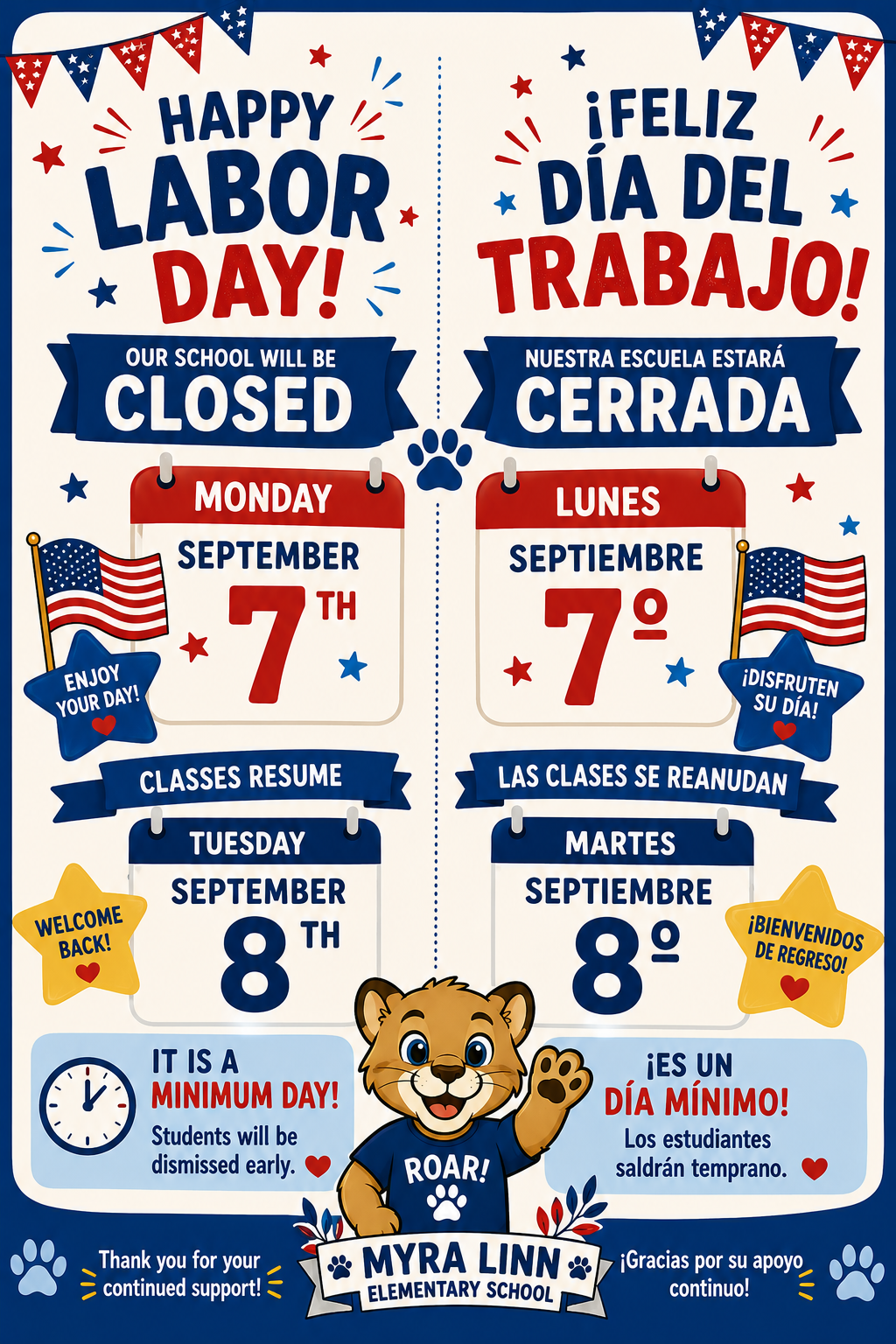 No School on Monday: Labor Day