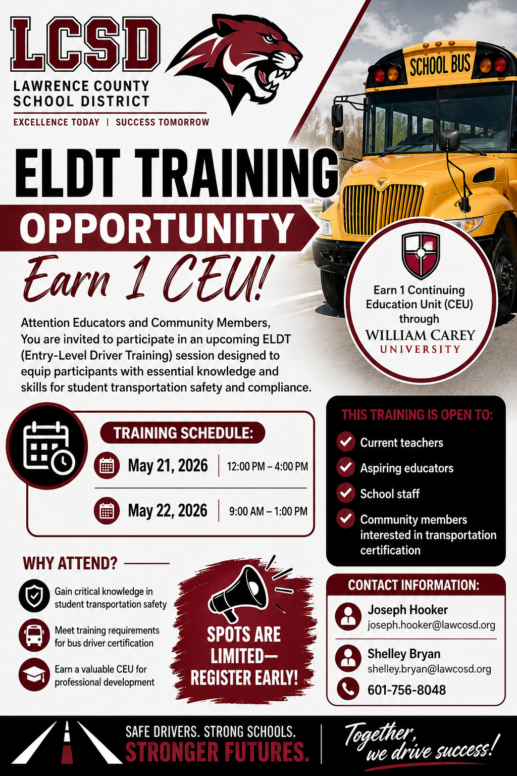 Entry-Level Driver Training Available May 21-22