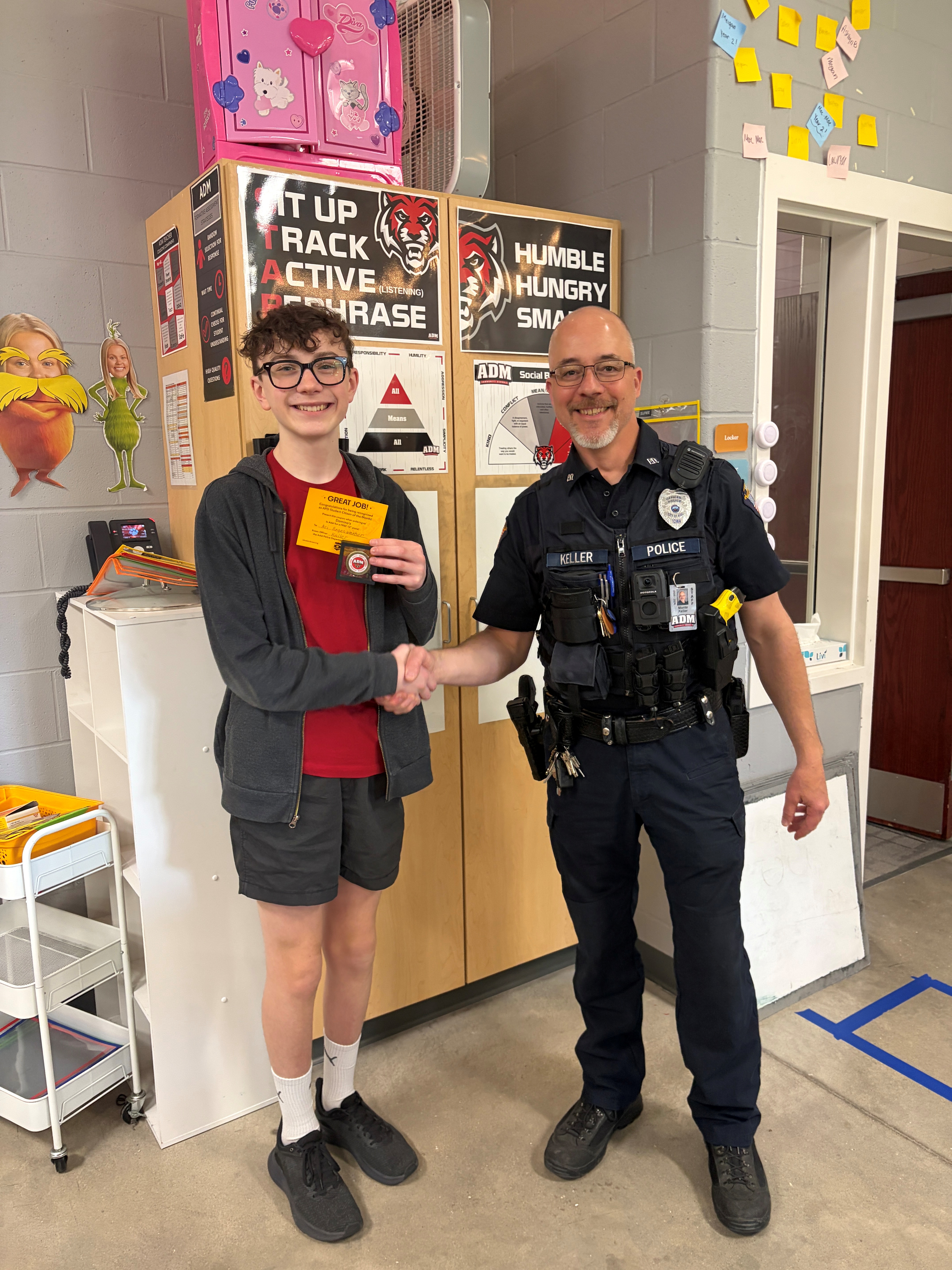 Ari Regenwether Honored as May Student Citizen of the Month at ADM Middle School
