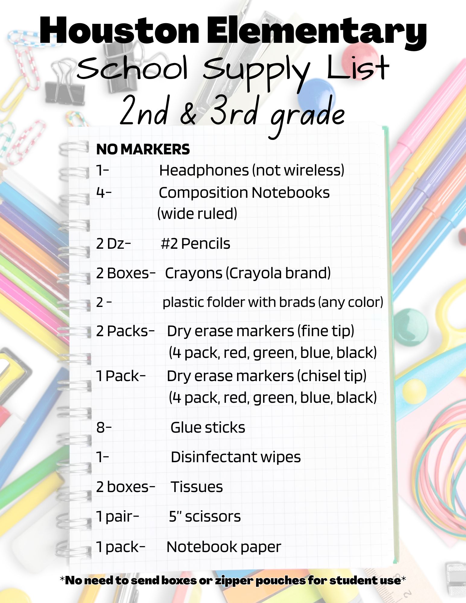 school supply list 