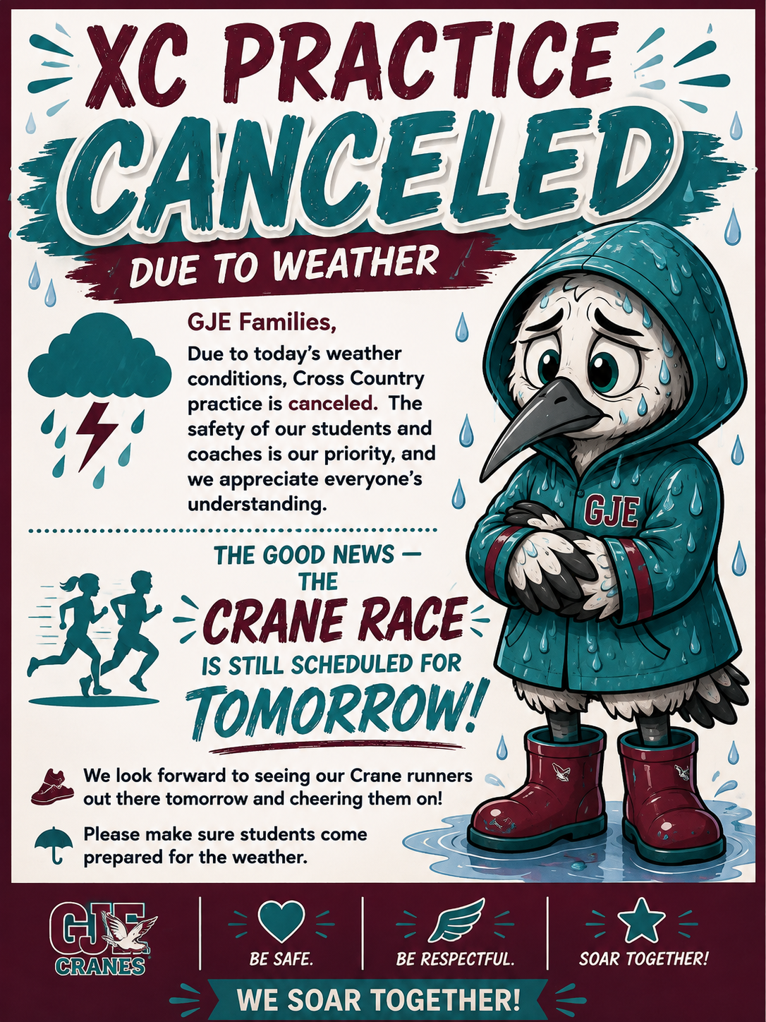 XC Practice Canceled Today