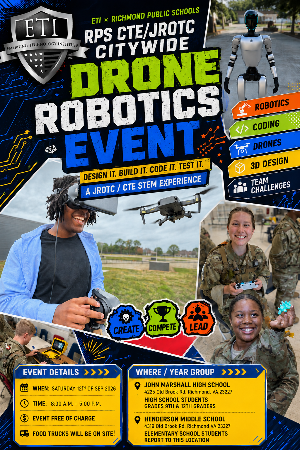 RPS CTE/JROTC Drone Robotics Event Open to All