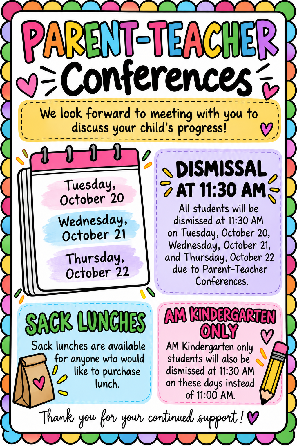 Parent Teacher Conferences Next Week