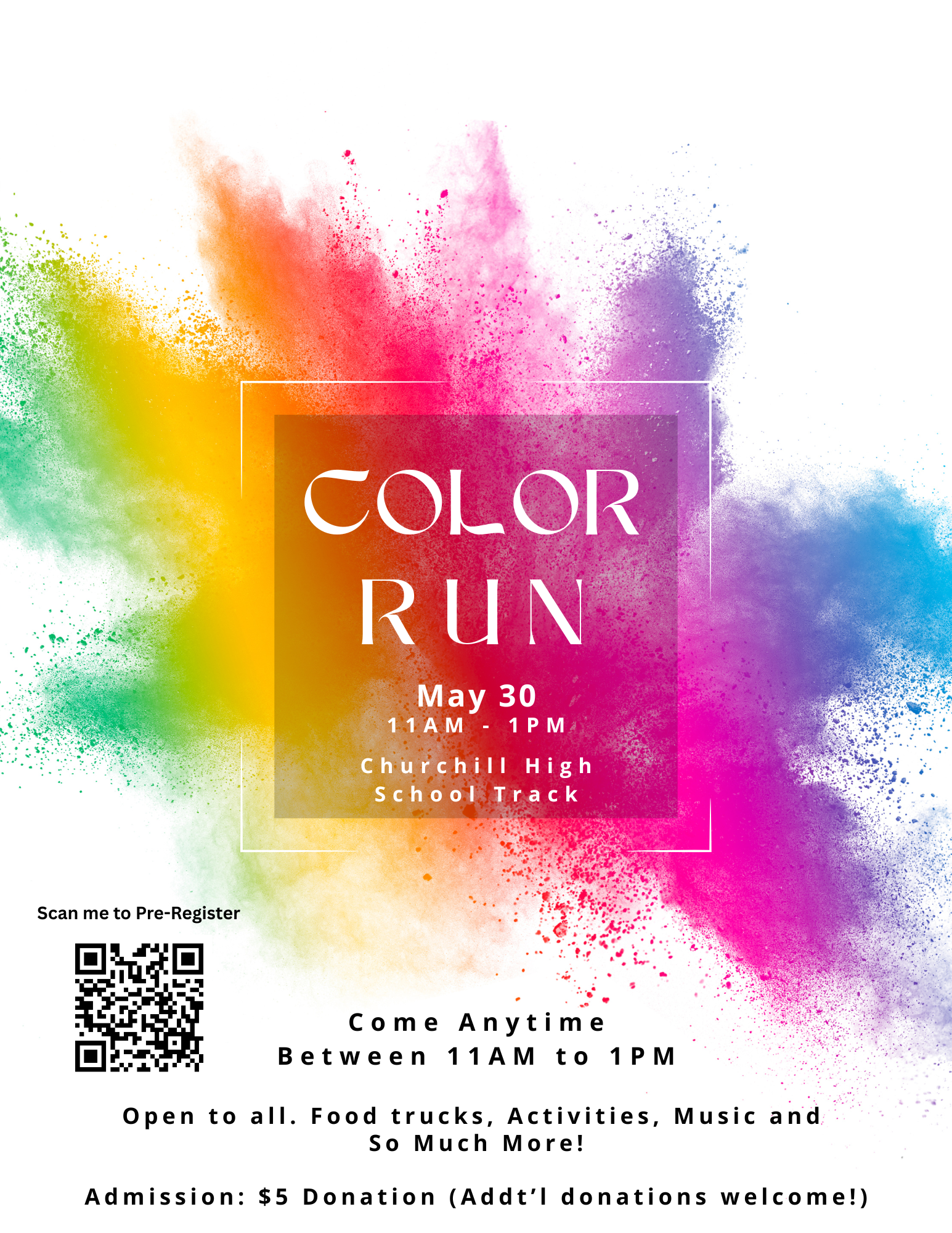 🎉 Get ready for some fun! CHS Community Color Run – May 30th! 🏃‍♂️🌈