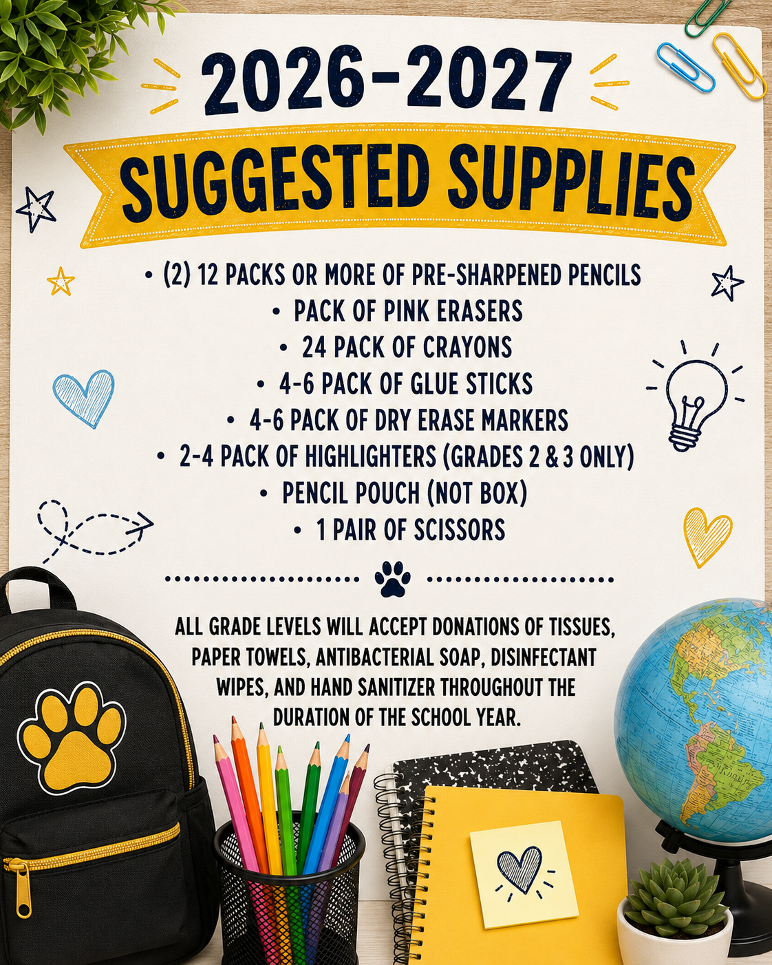 2026-2027 Suggested Supply List ✏️