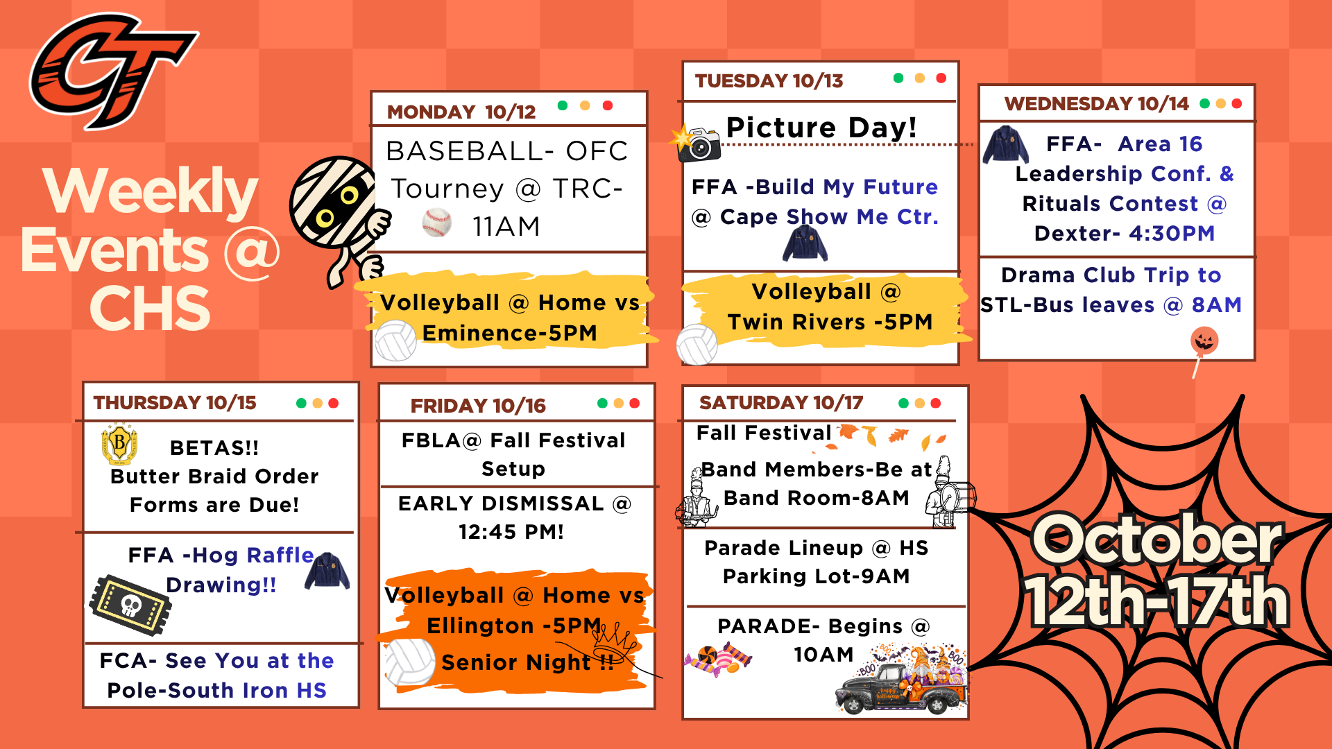 CHS Weekly Events -  Oct. 13th- Oct. 17th