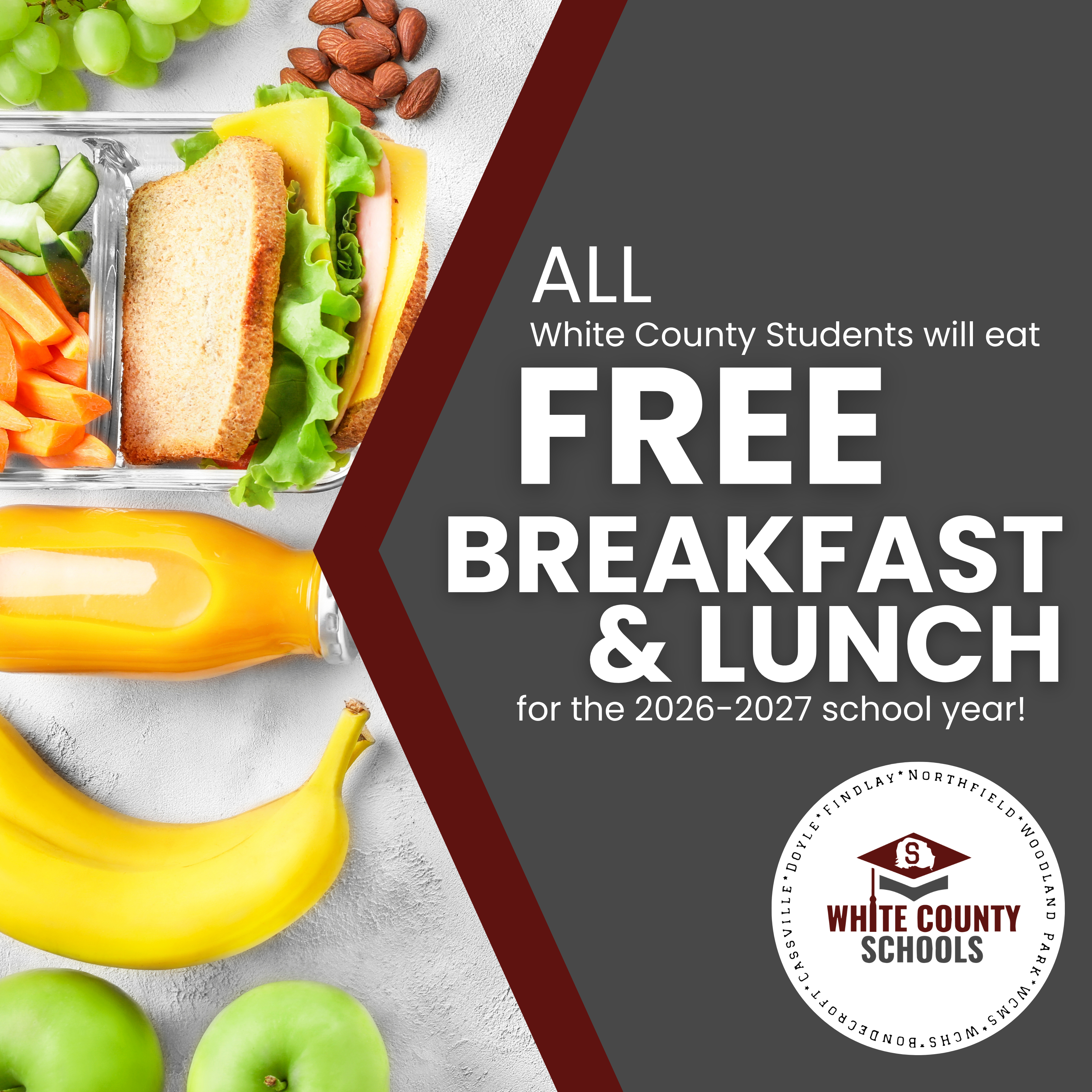 Free Breakfast & Lunch for the 26-27 School Year