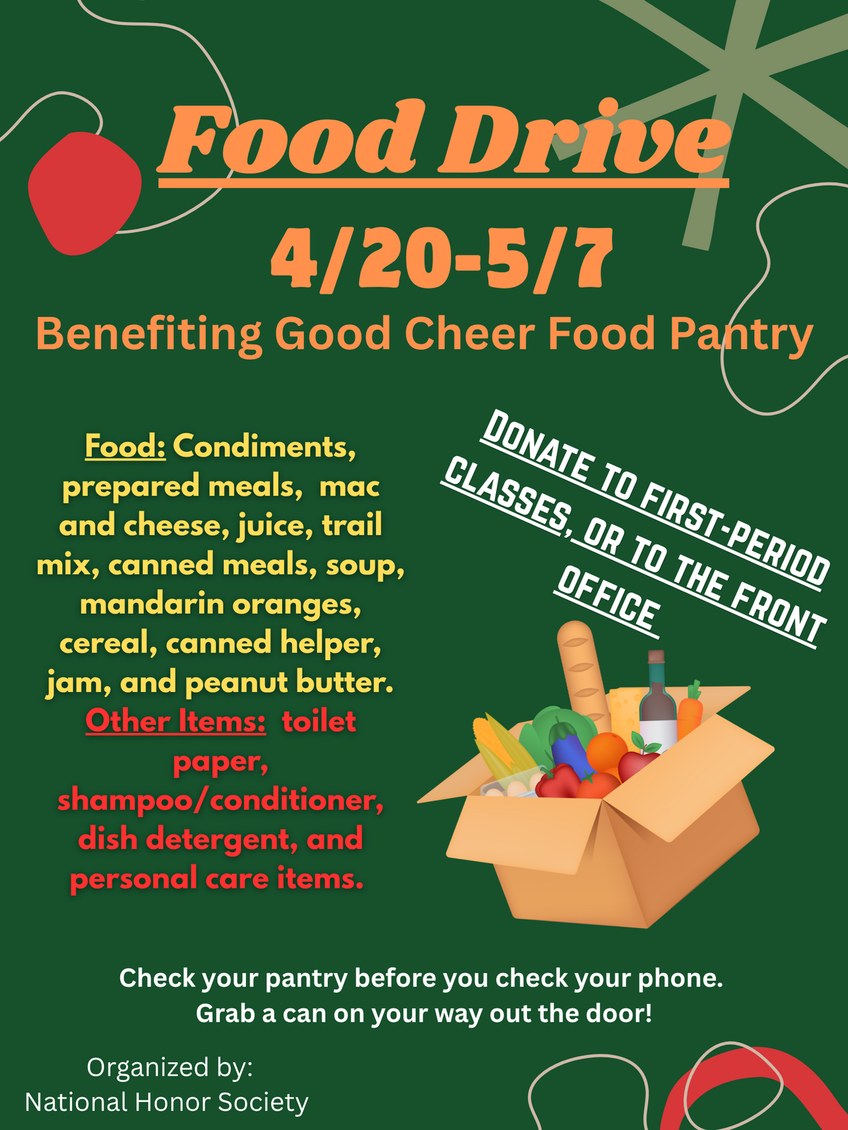 National Honor Society Food Drive