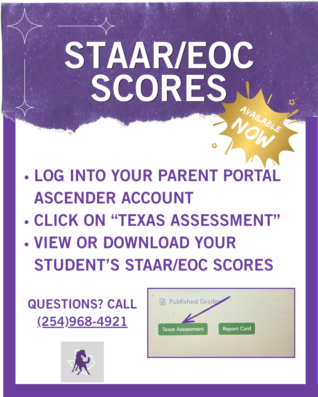 STAAR/EOC Scores are now available.
