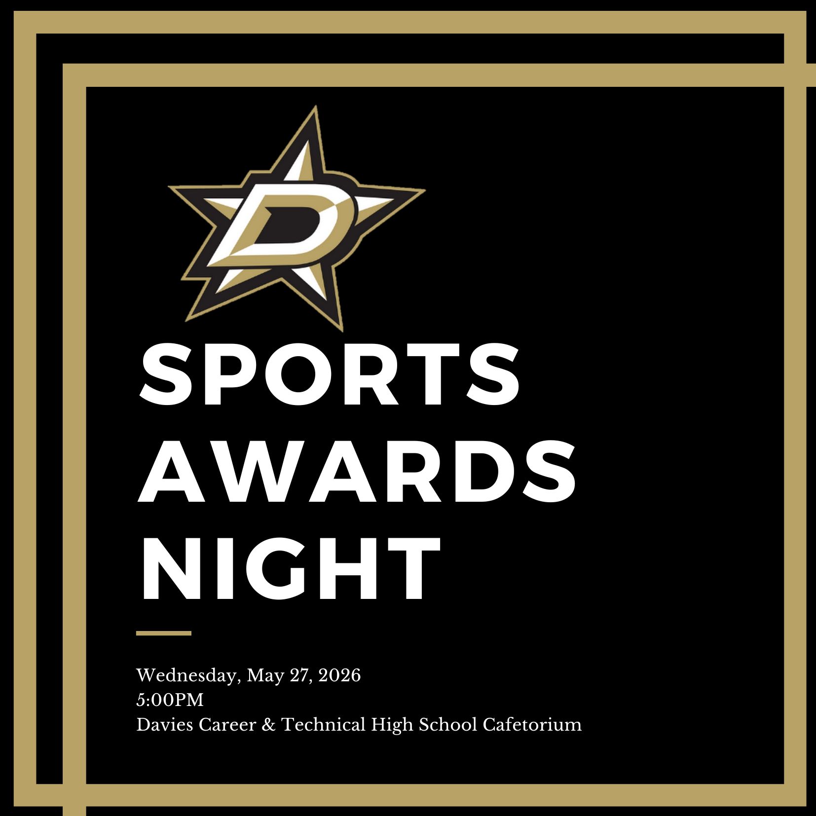 Save the Date: Sports Awards Night 5/27/26 at 5pm