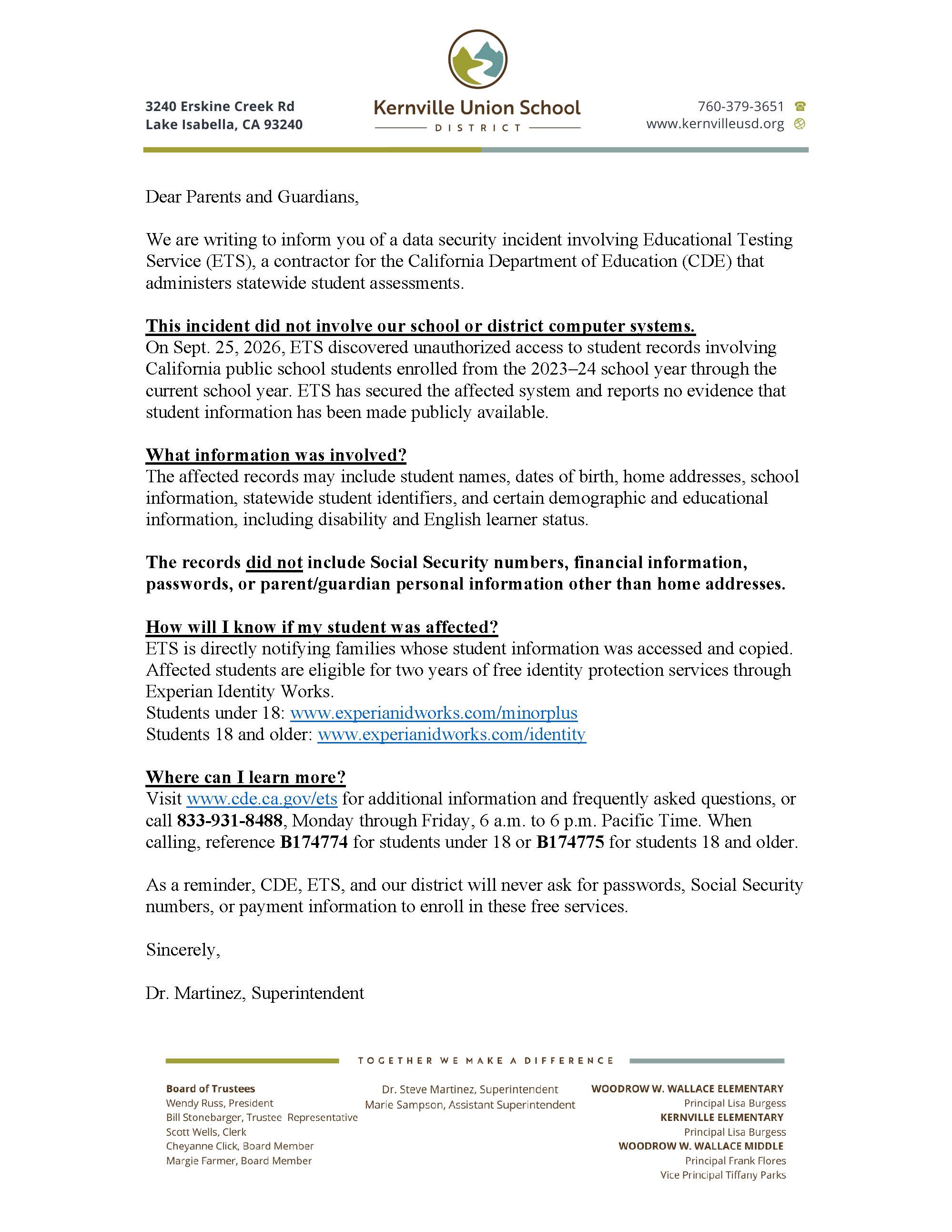 ETS Data Breach