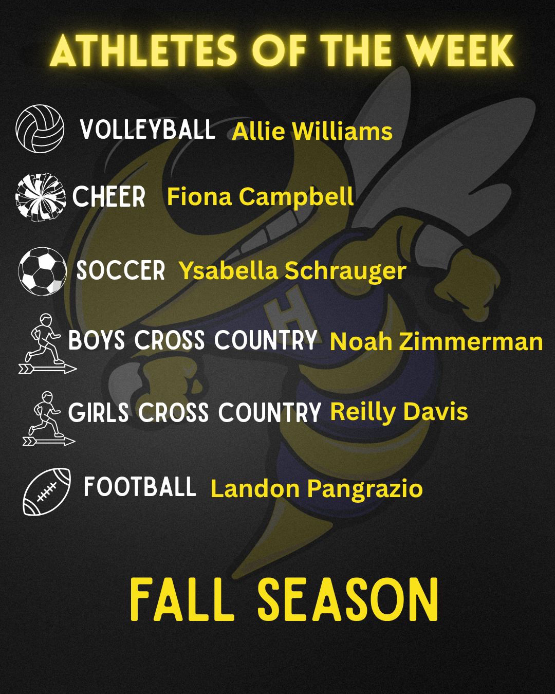 ATHLETES OF THE WEEK - September 21-25