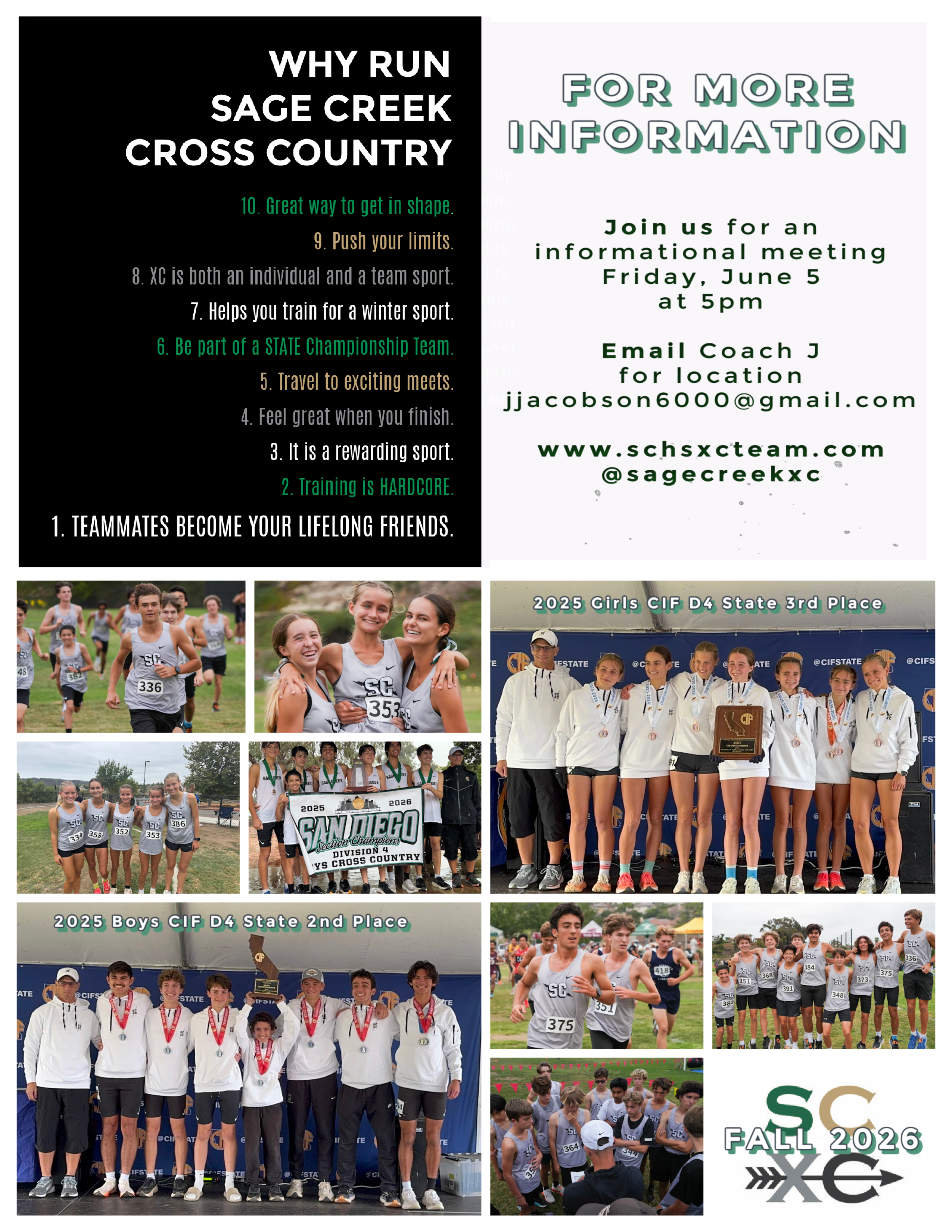 SAGE CREEK CROSS COUNTRY INFORMATION
