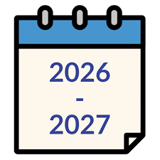 A calendar icon displays the years 2026 and 2027.