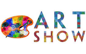 An art palette with colorful paints and a brush next to the words 'ART SHOW'.