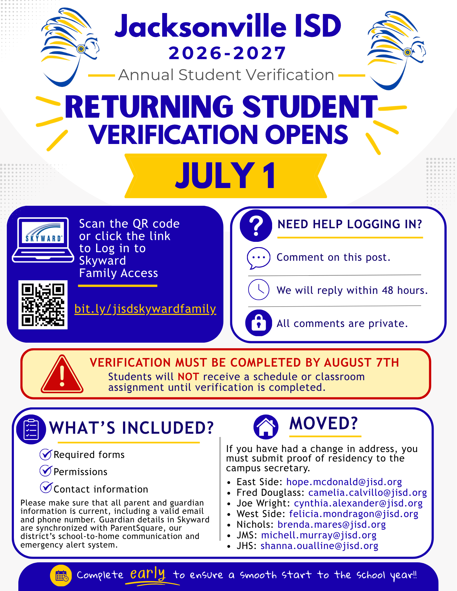 Now Open: Annual Student Verification