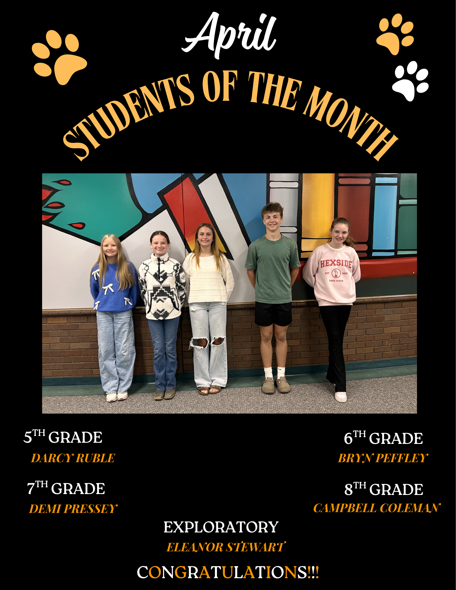 April Students of the Month