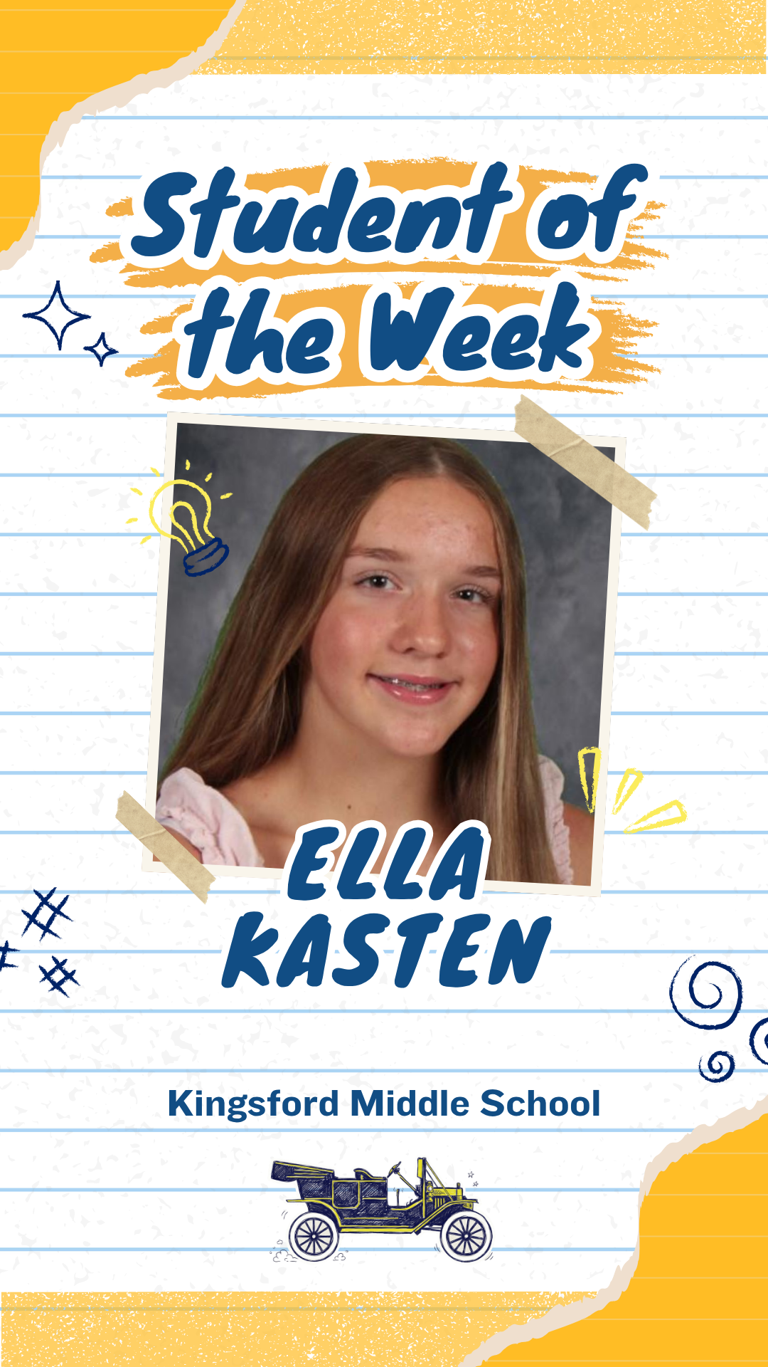 KMS Student of the Week, Sept 7, 2026